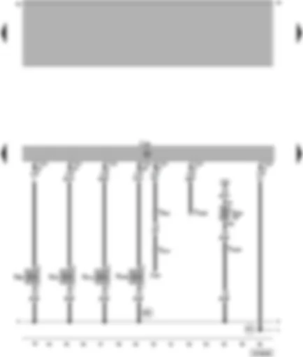 Wiring Diagram  VW PASSAT 2000 - Motronic control unit - secondary air inlet valve - solenoid valves for activated charcoal filter system and charge pressure control - recirculated air valve