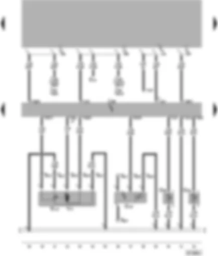 Wiring Diagram  VW PASSAT 1999 - Climatronic control unit - air flow flap positioning motor - sunlight penetration photo sensor - vent temperature sender - rpm signal - rpm boost - self-diagnosis connection