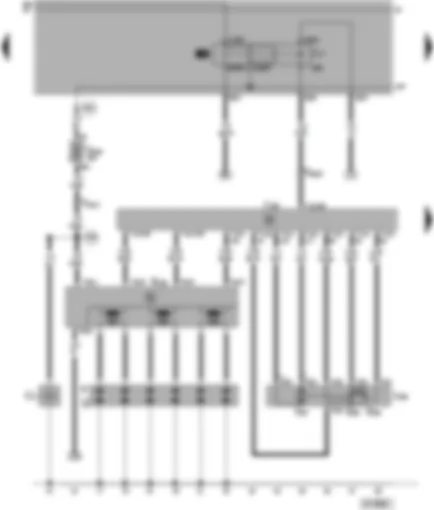 Wiring Diagram  VW PASSAT 1999 - Motronic control unit - ignition system - fuel pump relay - throttle valve control part
