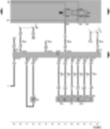 Wiring Diagram  VW PASSAT 2000 - Diesel direct injection system control unit - kickdown switch - accelerator position sender - oil temperature sender - glow plug relay - idling speed switch