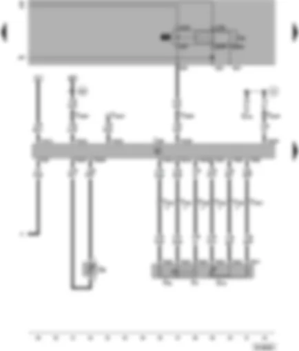 Wiring Diagram  VW PASSAT 2000 - Diesel direct injection system control unit - kickdown switch - accelerator position sender - oil temperature sender - glow plug relay