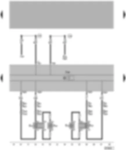 Wiring Diagram  VW PASSAT 2000 - Control unit with display unit for radio and navigation - front treble loudspeaker - front bass loudspeaker - self-diagnosis connection