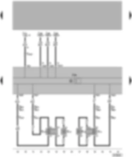 Wiring Diagram  VW PASSAT 2001 - Control unit with display for radio and navigation - rear treble loudspeakers - rear bass loudspeakers