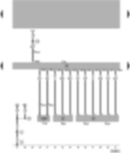 Wiring Diagram  VW PASSAT 1999 - Control unit for ABS and EDL/TC/ESP - hydraulic pump - brake pressure sender - yaw rate sender and lateral acceleration sender - self-diagnosis connection