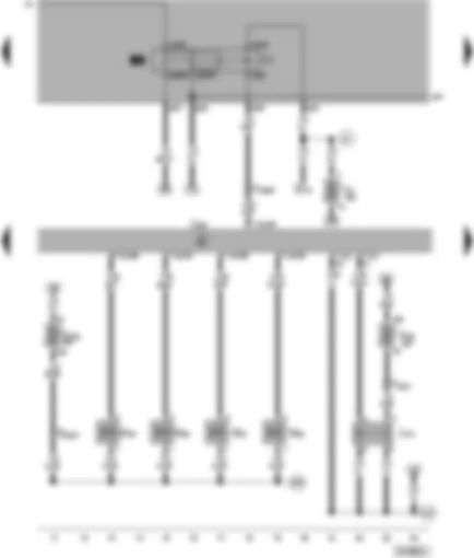 Wiring Diagram  VW PASSAT 2000 - Motronic control unit - fuel pump relay - injectors - current supply relay