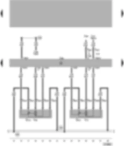 Wiring Diagram  VW PASSAT 1999 - Climatronic control unit - positioning motor for central flap for footwell/defrost flap