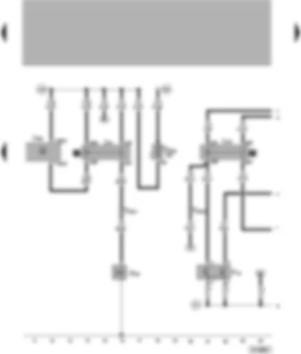 Wiring Diagram  VW PASSAT 1999 - Climatronic control unit - relay for magnetic coupling - magnetic coupling for air conditioner - relay for radiator fan - thermo-switch for radiator fan