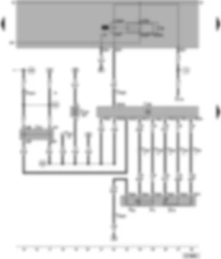 Wiring Diagram  VW PASSAT 2001 - Diesel direct injection system control unit - kickdown switch - idling speed switch - accelerator position sender - relay for terminal 30 voltage supply and glow plugs