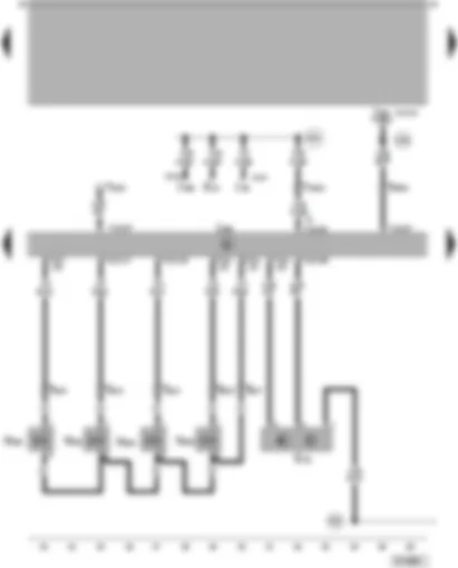 Wiring Diagram  VW PASSAT 2000 - Diesel direct injection system control unit - unit injector valves - Hall sender for position of camshaft