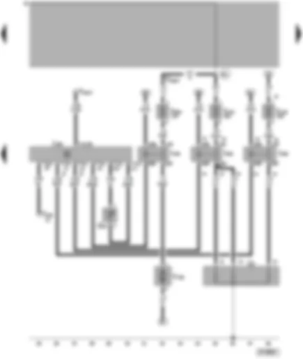 Wiring Diagram  VW PASSAT 2000 - Diesel direct injection system control unit - high heat output and low heat output relays - coolant glow plugs - fuel cooling - fuel temperature sender