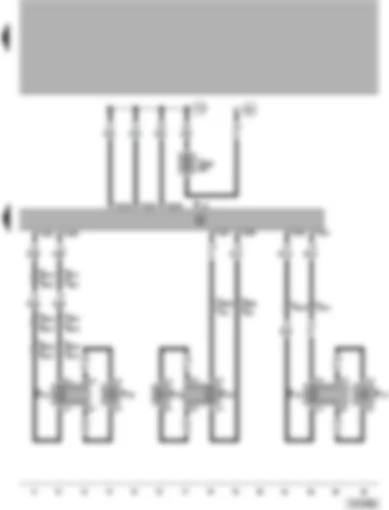 Wiring Diagram  VW PASSAT 2000 - Amplifier - front loudspeakers - rear left loudspeakers