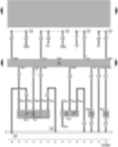 Wiring Diagram  VW PASSAT 2000 - Climatronic control unit - air flow flap control motor - sunlight penetration photosensor - vent temperature sender - engine speed signal - rpm boost - self-diagnosis connection