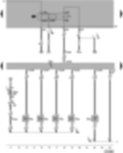 Wiring Diagram  VW PASSAT 2002 - Motronic control unit - fuel pump relay - injectors - intake air temperature sender