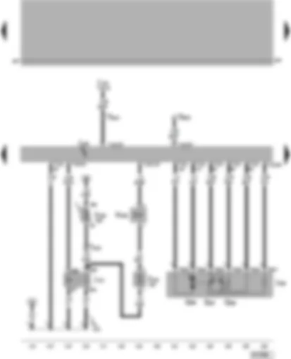 Wiring Diagram  VW PASSAT 2002 - Motronic control unit - throttle valve module - Motronic current supply relay - variable camshaft timing valve 1