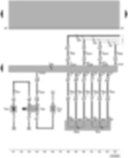 Wiring Diagram  VW PASSAT 2001 - Motronic control unit - accelerator position sender - brake servo relay - vacuum pump for brakes