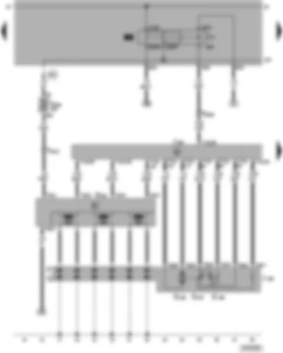 Wiring Diagram  VW PASSAT 2002 - Motronic control unit - ignition system - fuel pump relay - throttle valve module - ignition transformer