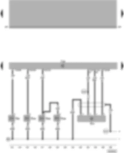 Wiring Diagram  VW PASSAT 2002 - Motronic control unit - activated charcoal filter solenoid valve 1 - valves for camshaft control and variable intake manifold changeover - air mass meter