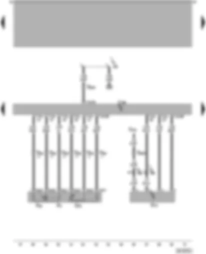 Wiring Diagram  VW PASSAT 2002 - Diesel direct injection system control unit - kickdown switch - idling speed switch - air mass meter - accelerator position sender