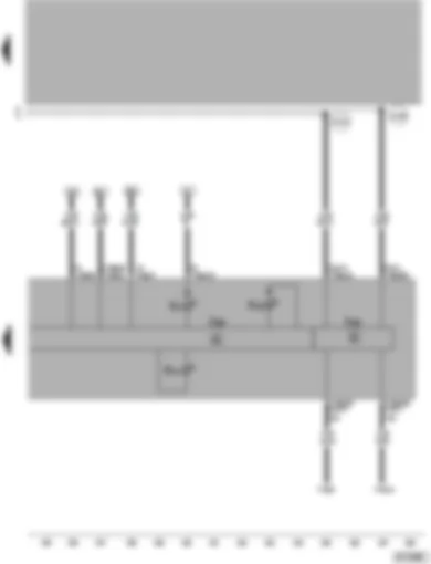 Wiring Diagram  VW PASSAT 2001 - Alternator warning lamp - CCS warning lamp - glow period warning lamp - data bus diagnostic interface - dash panel insert - self-diagnosis connection