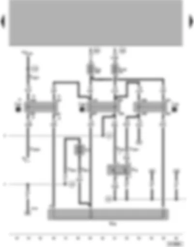 Wiring Diagram  VW PASSAT 2003 - Radiator fan relay 1st and 2nd speed - radiator fan run-on relay - radiator fan thermo-switch and series resistor - radiator fan