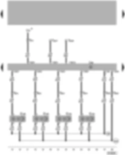 Wiring Diagram  VW PASSAT 2001 - Parking aid control unit - parking aid sender