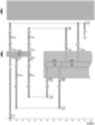 Wiring Diagram  VW PASSAT 2001 - Parking aid control unit - control unit with display in dash panel insert - data bus diagnostic interface - self-diagnosis connection