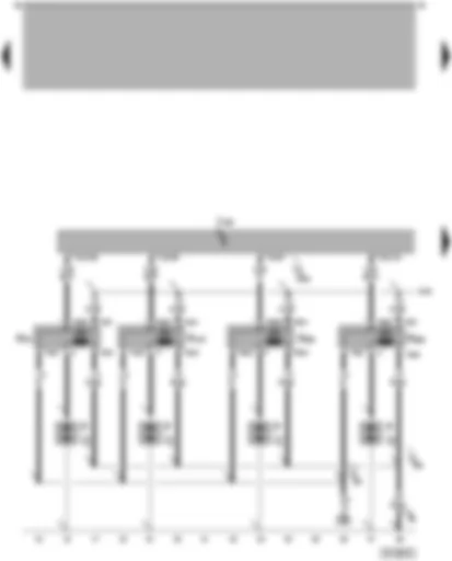 Wiring Diagram  VW PASSAT 2004 - Motronic control unit - ignition system - spark plug connectors - spark plugs