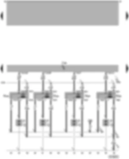 Wiring Diagram  VW PASSAT 2003 - Motronic control unit - ignition coil - spark plugs - spark plug connectors