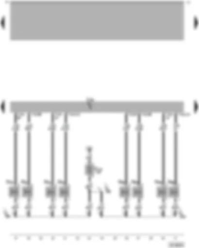 Wiring Diagram  VW PASSAT 2002 - Motronic control unit - injectors