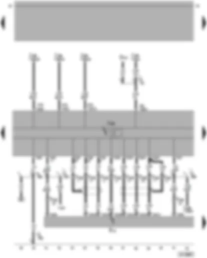 Wiring Diagram  VW PASSAT 2003 - Control unit with display for radio and navigation - amplifier - diagnostic socket