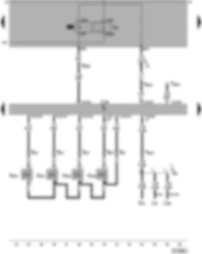 Wiring Diagram  VW PASSAT 2002 - Diesel direct injection system control unit - glow plug relay - unit injector valves