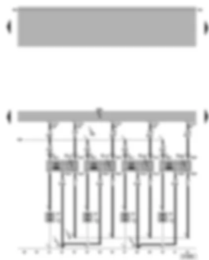 Wiring Diagram  VW PASSAT 2002 - Motronic control unit - ignition system - ignition coils - spark plugs