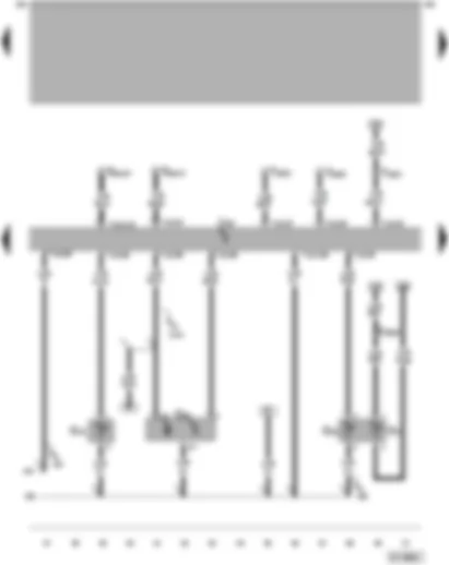 Wiring Diagram  VW PASSAT 2002 - Motronic control unit - intake air temperature sender - Hall sender - coolant temperature sender - coolant temperature display sender