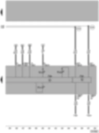 Wiring Diagram  VW PASSAT 2003 - Alternator warning lamp - CCS warning lamp - glow period warning lamp - data bus diagnostic interface - control unit with display in dash panel insert - self-diagnosis connection