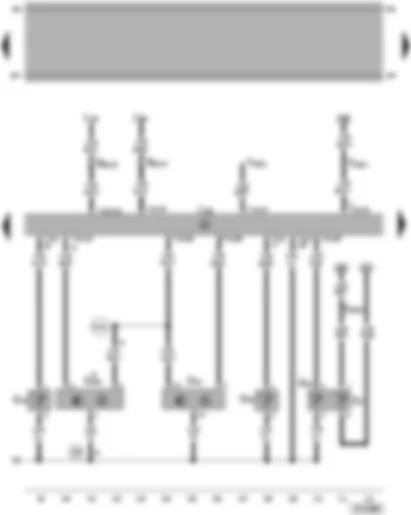 Wiring Diagram  VW PASSAT 2004 - Motronic control unit - intake air temperature sender - Hall sender - coolant temperature sender - coolant temperature display sender