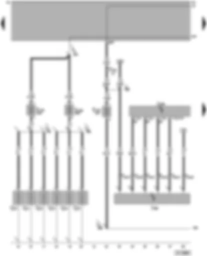 Wiring Diagram  VW PASSAT 2004 - Diesel direct injection system control unit - injection pump control unit - engine glow plugs 1-6