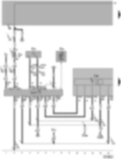 Wiring Diagram  VW PASSAT 2003 - Control unit with display for radio and navigation - mobile telephone operating electronics control unit - telephone microphone - mobile telephone