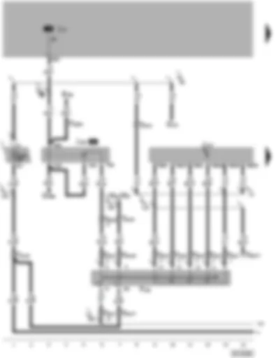 Wiring Diagram  VW PASSAT 2005 - Automatic gearbox control unit - starter inhibitor relay - multi-function switch