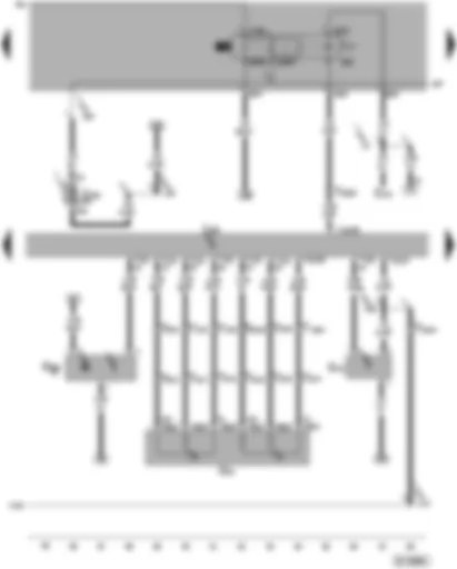 Wiring Diagram  VW PASSAT 2002 - Motronic control unit - accelerator position sender - brake servo pressure sensor - pressure sensor for air conditioning system - fuel pump relay
