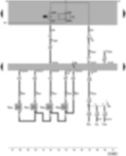 Wiring Diagram  VW PASSAT 2003 - Diesel direct injection system control unit - glow plug relay - unit injector valves