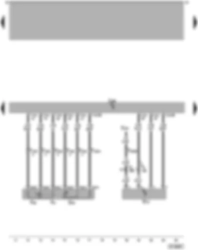 Wiring Diagram  VW PASSAT 2003 - Diesel direct injection system control unit - kickdown switch - idling speed switch - air mass meter - accelerator position sender