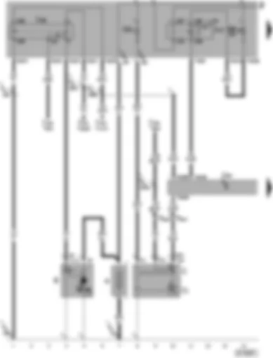 Wiring Diagram  VW PASSAT 2005 - Terminals 30 + 50 voltage supply relay - battery - starter - alternator - voltage regulator - engine control unit