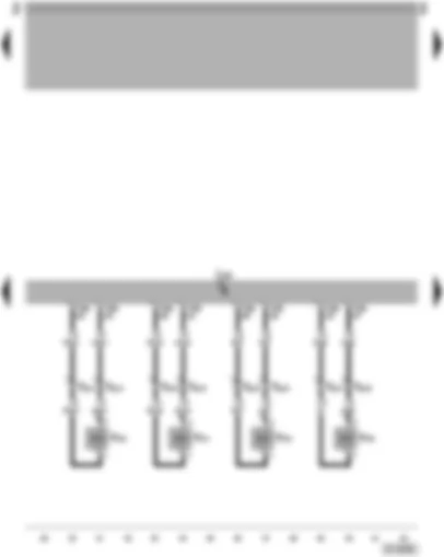 Wiring Diagram  VW PASSAT 2005 - Engine control unit - injectors for cylinders 1-4