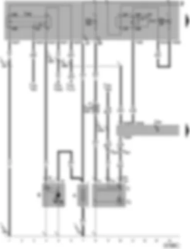 Wiring Diagram  VW PASSAT 2005 - Terminals 30 + 50 voltage supply relay - battery - starter - alternator - voltage regulator - engine control unit