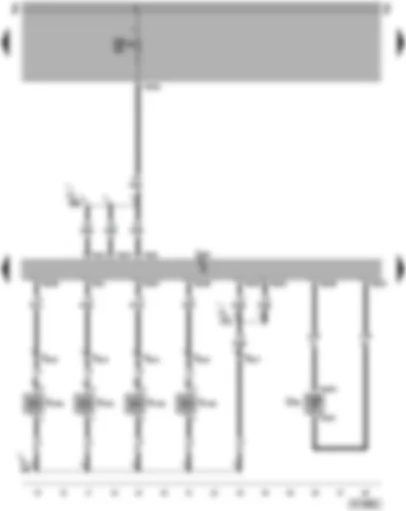Wiring Diagram  VW PASSAT 2005 - Engine control unit - radiator outlet coolant temperature sender - unit injector valves - No. 1 cyl. to No. 4