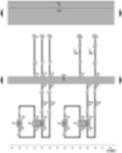 Wiring Diagram  VW PASSAT 2005 - Control unit with display for radio and navigation - treble loudspeaker and rear door bass loudspeaker