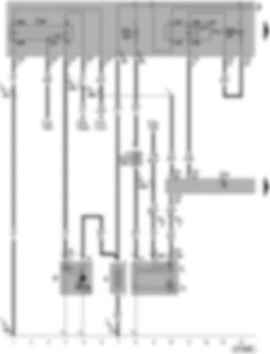 Wiring Diagram  VW PASSAT 2005 - Terminals 30 + 50 voltage supply relay - battery - starter - alternator - voltage regulator - engine control unit