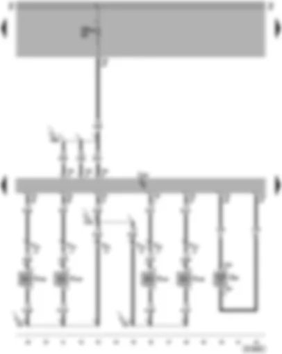 Wiring Diagram  VW PASSAT 2005 - Engine control unit - radiator outlet coolant temperature sender - unit injector valves - No. 1 cyl. to No. 4