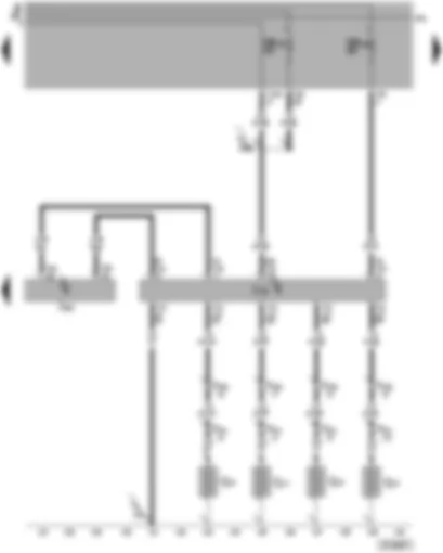 Wiring Diagram  VW PASSAT 2005 - Engine control unit - automatic glow period control unit - glow plug 1-4