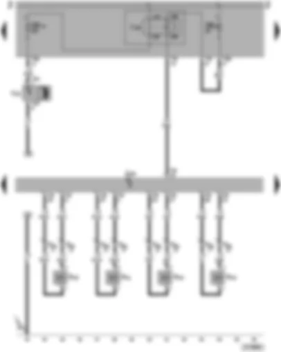 Wiring Diagram  VW PASSAT 2005 - Engine control unit - injector - cylinder 1-4 - circulation pump - circulation pump relay